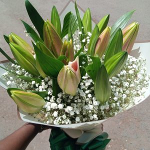 LILIES AND GYPSOPHILLA BOUQUET