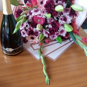 Hot bouquet and wine