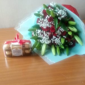 Special bouquet with Ferrero chocolate