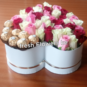 Love shaped box with Ferrero chocolates