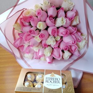 Anniversary bouquet and Ferrero chocolate