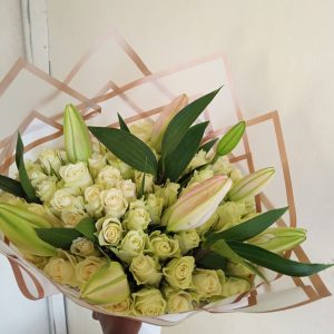 White roses and lilies