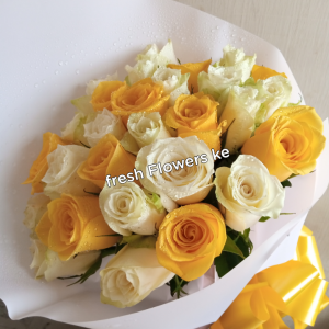 Yellow white roses