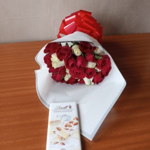 Anniversary bouquet and chocolate