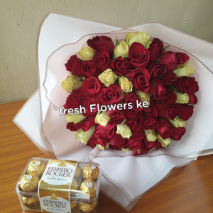 Special bouquet and ferrero chocolate