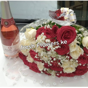 Glam flowers and wine