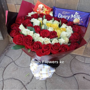 Graduation bouquet and chocolate