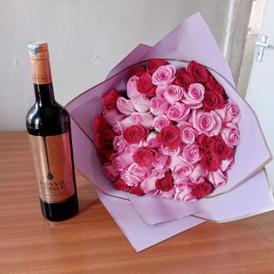 Smart bouquet and wine