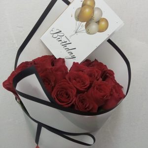 Birthday bouquet and a card