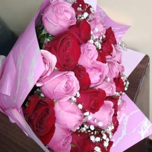 Pink red and babybrearth bouquet