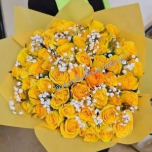 Yellow roses with babybrearth
