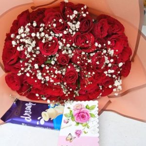 Birthday bouquet and chocolate