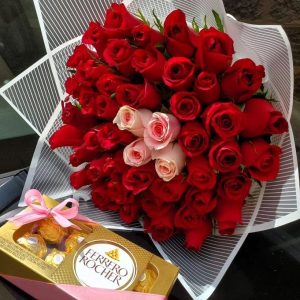 Birthday bouquet and ferrero chocolate