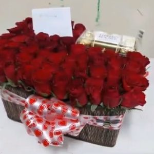 Valentine's flowers and chocolate